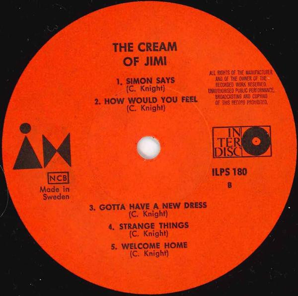 Jimi Hendrix With Curtis Knight : The Cream Of Jimi (LP)
