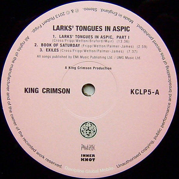 King Crimson ~ Larks' Tongues In Aspic (Vinyl) - Djungel & Jazz