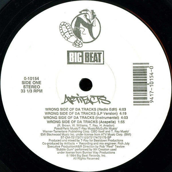 Artifacts ~ Wrong Side Of Da Tracks (Vinyl) - Djungel & Jazz