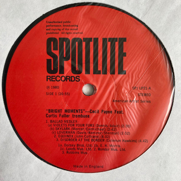 Cecil Payne ~ Bright Moments (Vinyl) - Djungel & Jazz