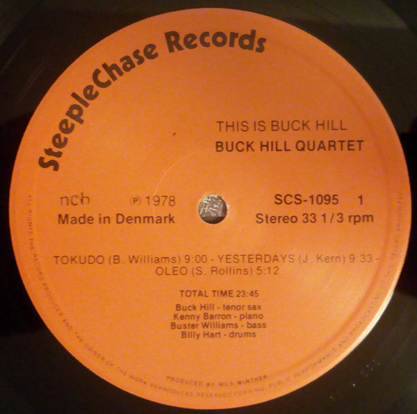 Buck Hill Quartet ~ This Is Buck Hill (Vinyl) - Djungel & Jazz