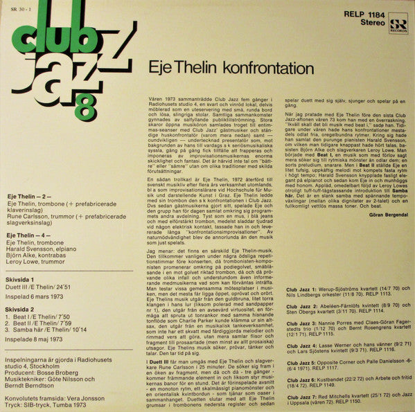 Eje Thelin : Club Jazz 8 (LP, Album)