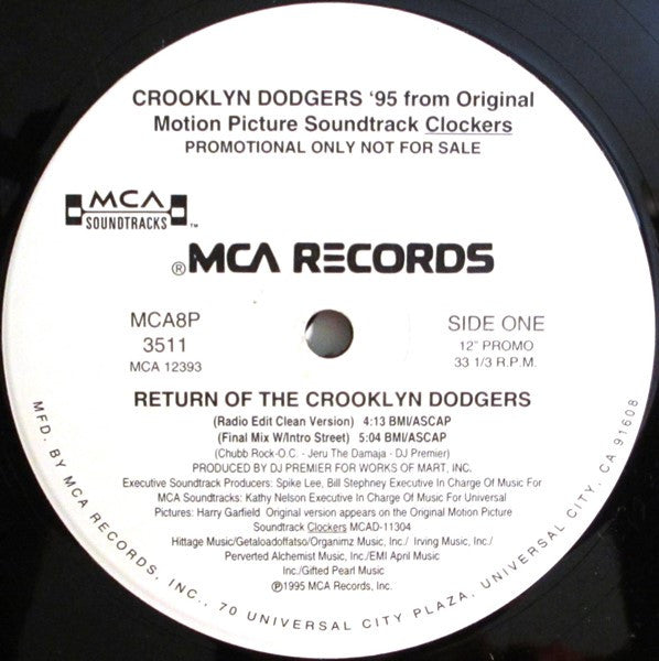 Crooklyn Dodgers '95 ~ Return Of The Crooklyn Dodgers (Vinyl) - Djungel & Jazz