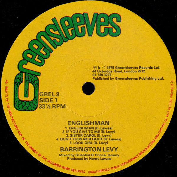 Barrington Levy : Englishman (LP, Album)
