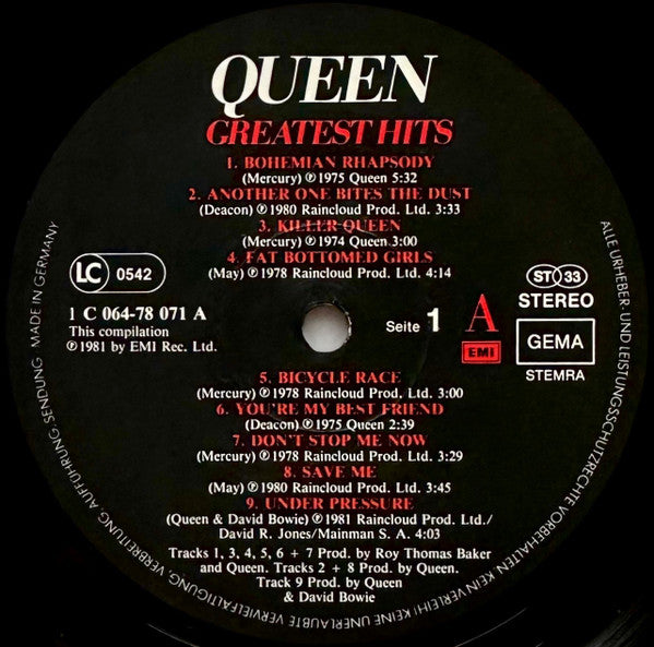 Queen : Greatest Hits (LP, Comp, RE)