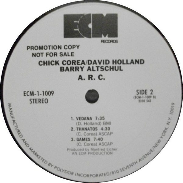 Chick Corea, David Holland, Barry Altschul ~ A. R. C. (Vinyl) - Djungel & Jazz