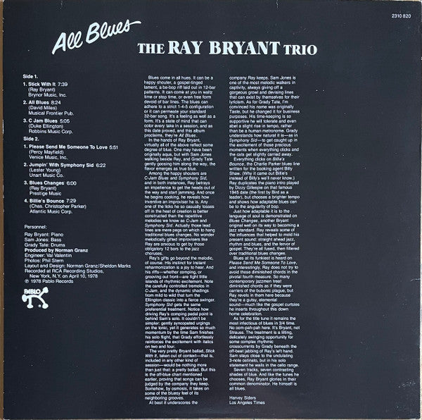 Ray Bryant Trio : All Blues (LP, Album)