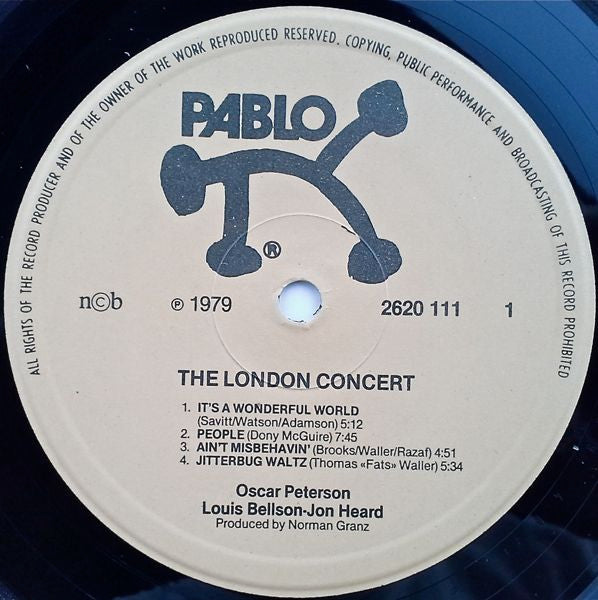 Oscar Peterson, Louis Bellson, John Heard ~ The London Concert (Vinyl) - Djungel & Jazz