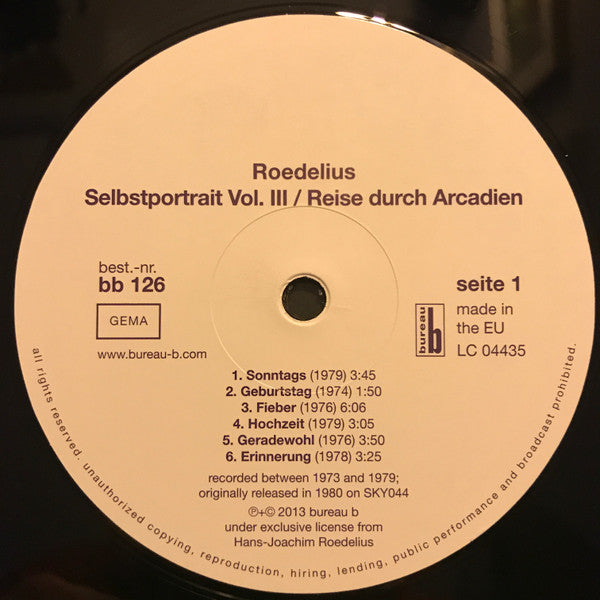 Roedelius ~ Selbstportrait Vol. III / Reise Durch Arcadien (Vinyl) - Djungel & Jazz