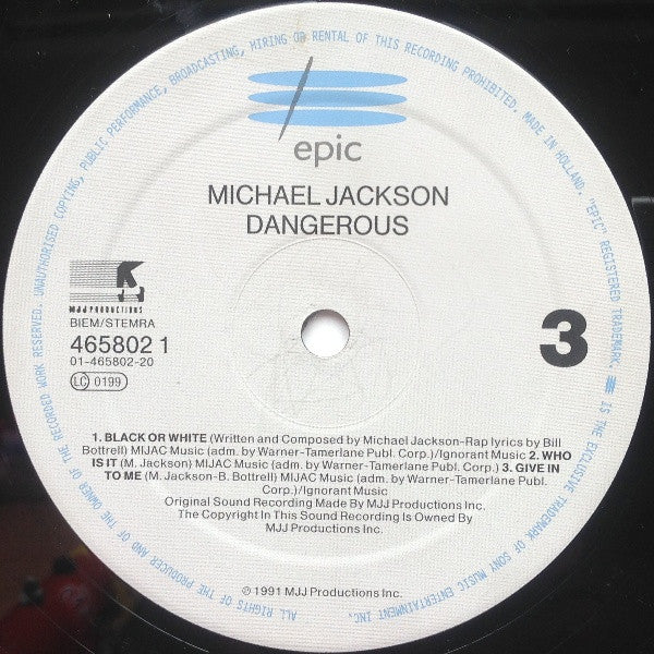 Michael Jackson ~ Dangerous (Vinyl) - Djungel & Jazz