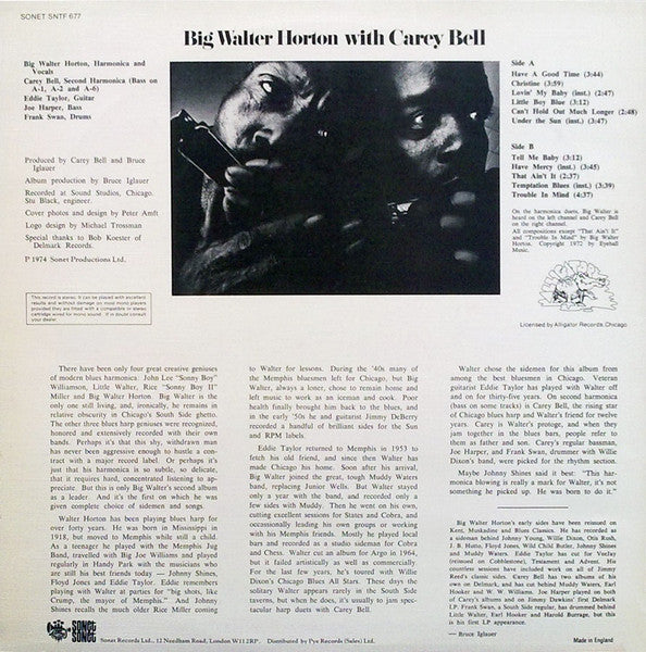 Big Walter Horton With Carey Bell ~ Big Walter Horton With Carey Bell (Vinyl) - Djungel & Jazz