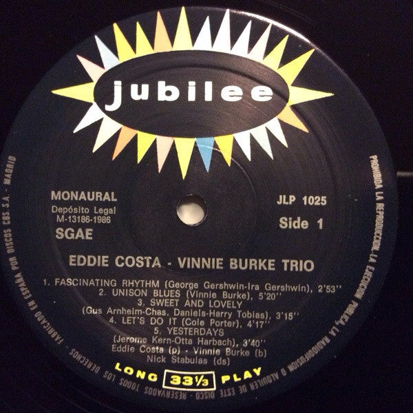 Eddie Costa - Vinnie Burke Trio ~ Eddie Costa - Vinnie Burke Trio (Vinyl) - Djungel & Jazz