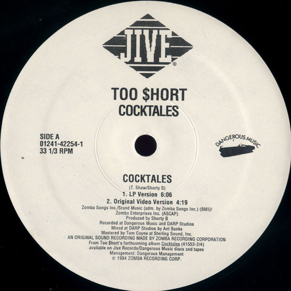 Too $hort ~ Cocktales (Vinyl) - Djungel & Jazz