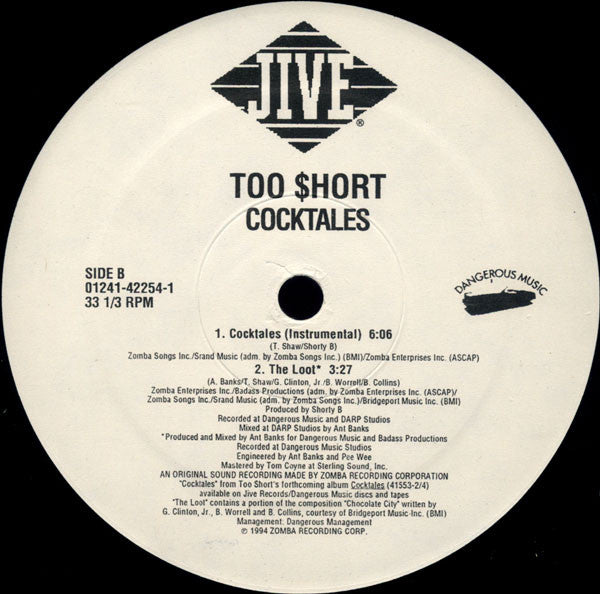 Too $hort ~ Cocktales (Vinyl) - Djungel & Jazz