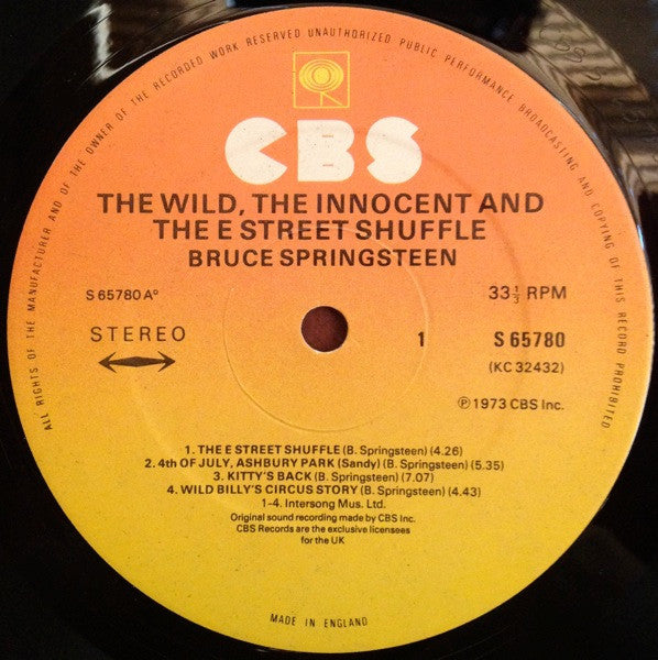 Bruce Springsteen ~ The Wild, The Innocent &  The E Street Shuffle (Vinyl) - Djungel & Jazz