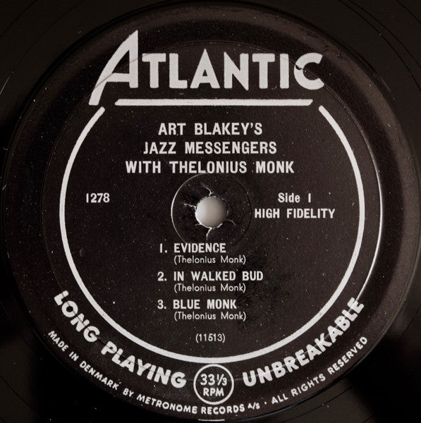 Art Blakey's Jazz Messengers* With Thelonious Monk : Art Blakey's Jazz Messengers With Thelonious Monk (LP, Album, Mono)