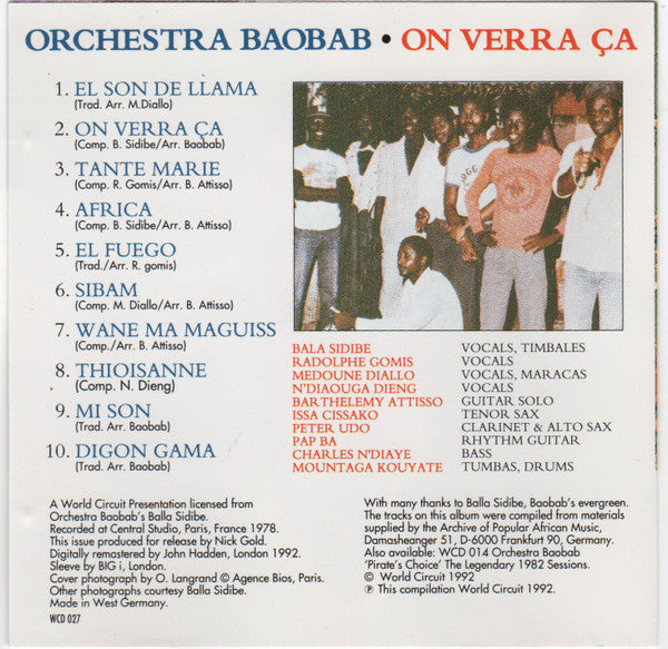Orchestra Baobab ~ On Verra Ça (The 1978 Paris Sessions) (Vinyl) - Djungel & Jazz