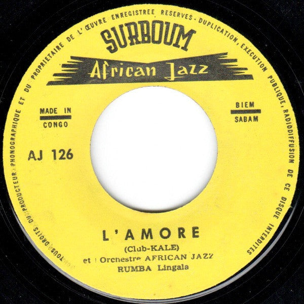Orchestre African Jazz ~ L'Amore / Bueno Valentina Chacha (Vinyl) - Djungel & Jazz