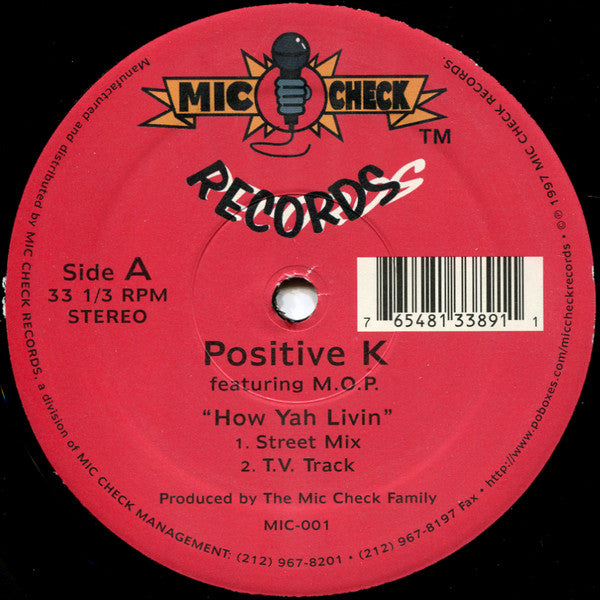 Positive K Featuring M.O.P. ~ How Yah Livin' (Vinyl) - Djungel & Jazz