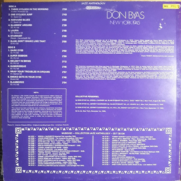 Don Byas ~ New York 1945 (Vinyl) - Djungel & Jazz