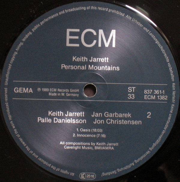 Keith Jarrett ~ Personal Mountains (Vinyl) - Djungel & Jazz