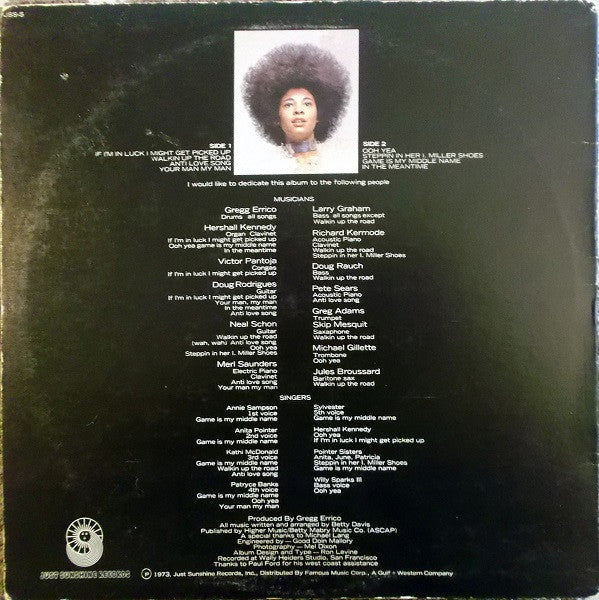 Betty Davis ~ Betty Davis (Vinyl) - Djungel & Jazz