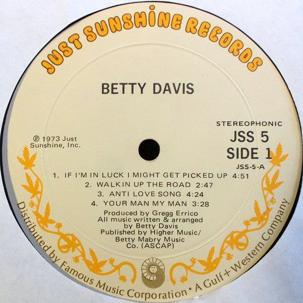 Betty Davis ~ Betty Davis (Vinyl) - Djungel & Jazz