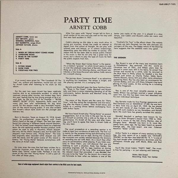 Arnett Cobb ~ Party Time (Vinyl) - Djungel & Jazz