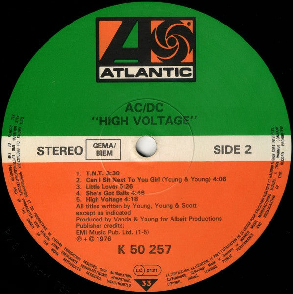 AC/DC : High Voltage (LP, Album, RE)