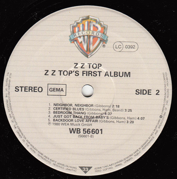 ZZ Top ~ First Album (Vinyl) - Djungel & Jazz