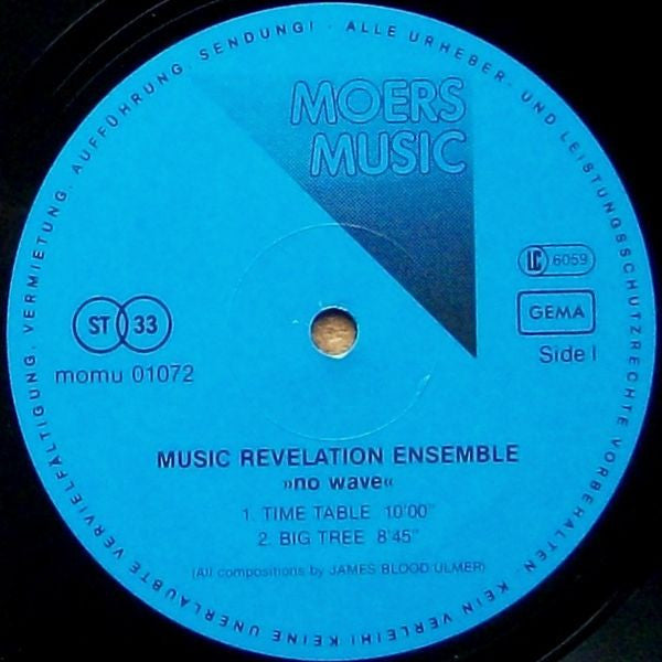 Music Revelation Ensemble ~ No Wave (Vinyl) - Djungel & Jazz