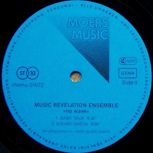 Music Revelation Ensemble ~ No Wave (Vinyl) - Djungel & Jazz