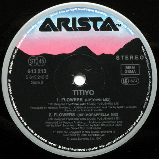 Titiyo ~ Flowers (Remixes) (Vinyl) - Djungel & Jazz