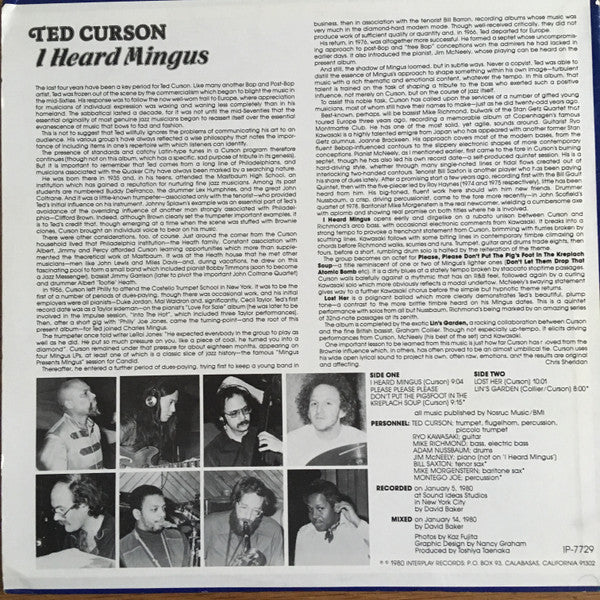 Ted Curson ~ I Heard Mingus (Vinyl) - Djungel & Jazz