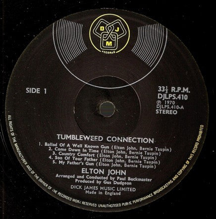 Elton John ~ Tumbleweed Connection (Vinyl) - Djungel & Jazz