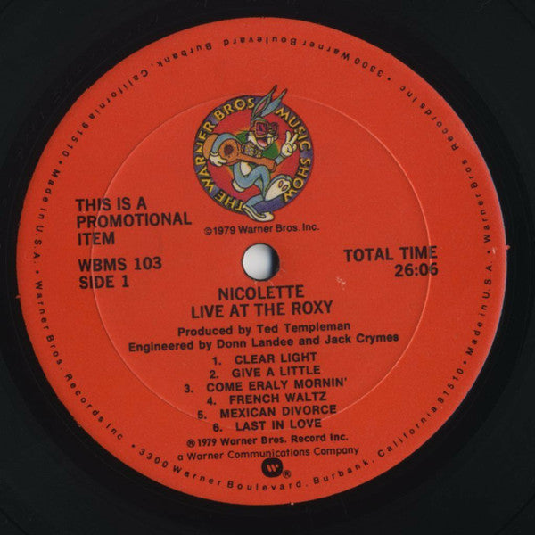 Nicolette ~ Live At The Roxy (Vinyl) - Djungel & Jazz