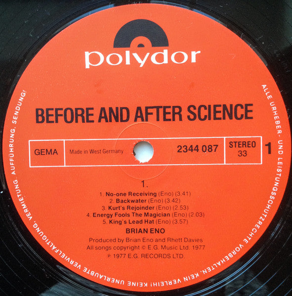 Brian Eno ~ Before And After Science (Vinyl) - Djungel & Jazz