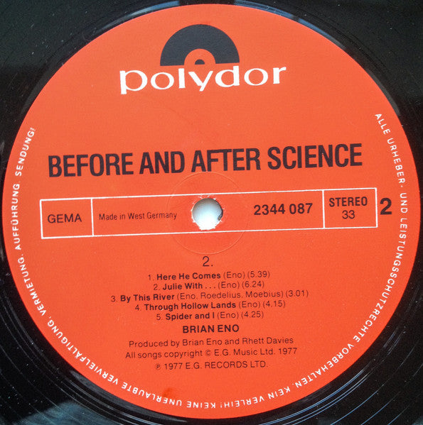 Brian Eno ~ Before And After Science (Vinyl) - Djungel & Jazz