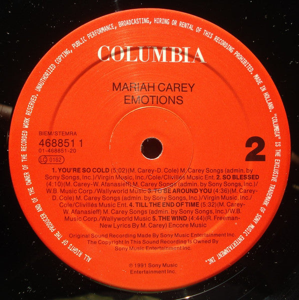 Mariah Carey ~ Emotions (Vinyl) - Djungel & Jazz