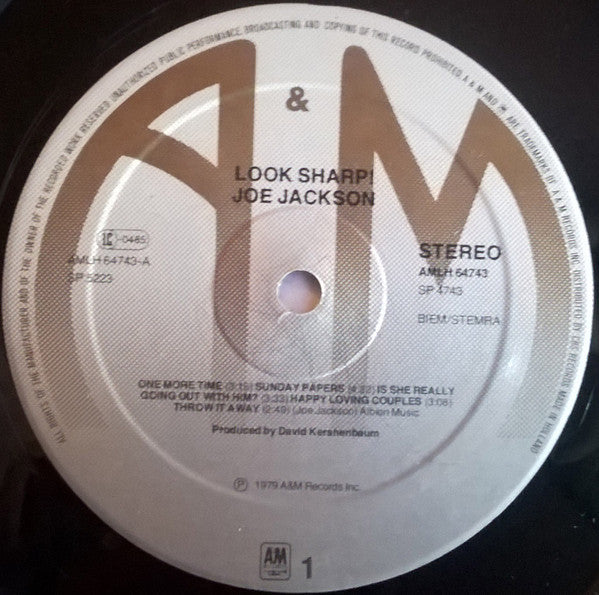 Joe Jackson : Look Sharp! (LP, Album)