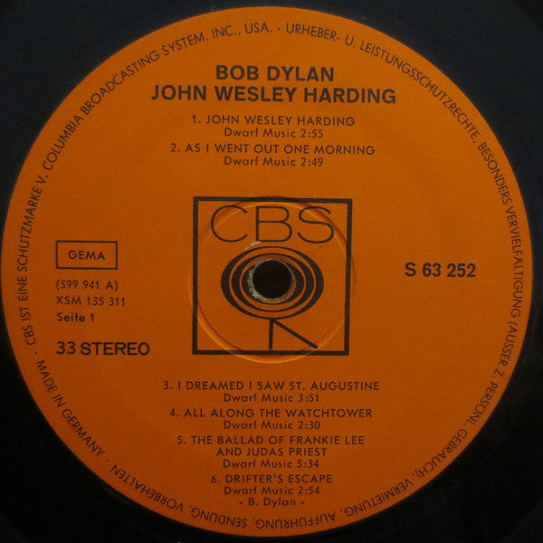 Bob Dylan ~ John Wesley Harding (Vinyl) - Djungel & Jazz
