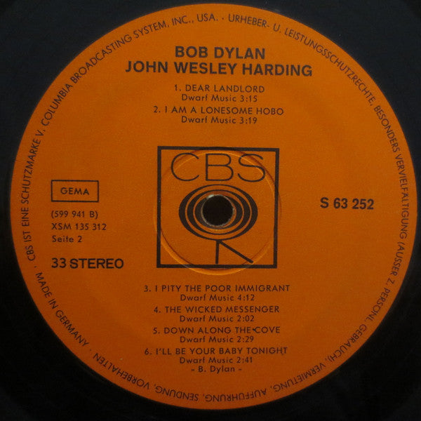 Bob Dylan ~ John Wesley Harding (Vinyl) - Djungel & Jazz