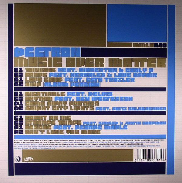 Deetron : Music Over Matter (3x12", Album + CD, Album)