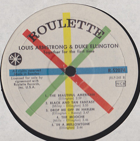 Louis Armstrong & Duke Ellington ~ Recording Together For The First Time (Vinyl) - Djungel & Jazz