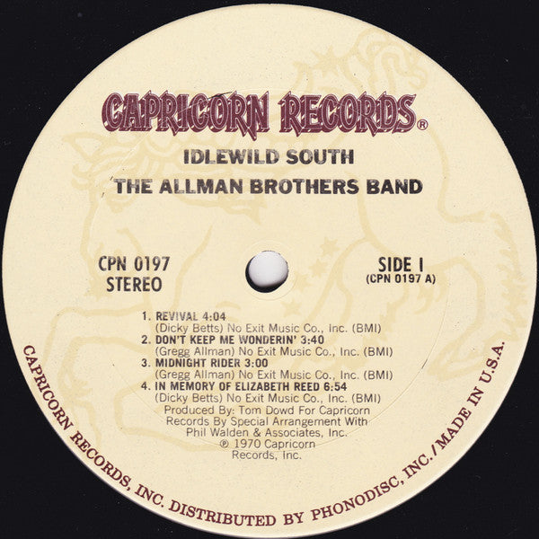 The Allman Brothers Band : Idlewild South (LP, Album, RE)