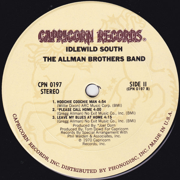 The Allman Brothers Band : Idlewild South (LP, Album, RE)