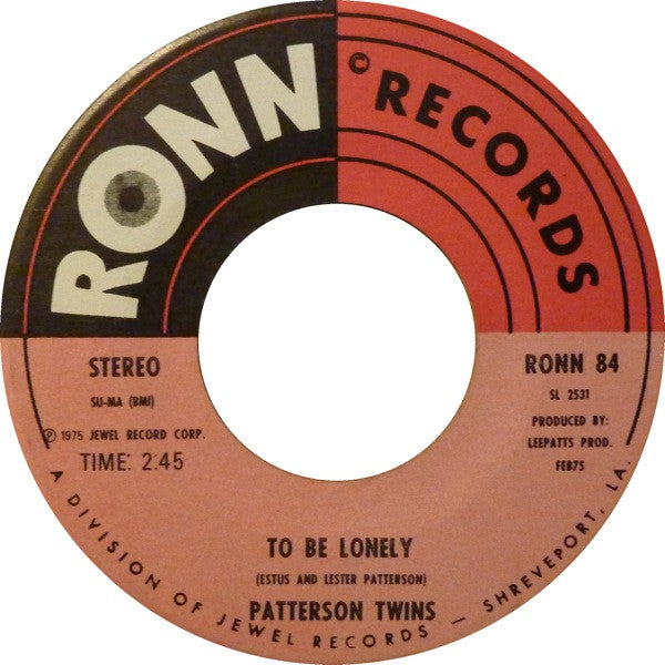 Patterson Twins ~ To Be Lonely / Looking For A Lover (Vinyl) - Djungel & Jazz