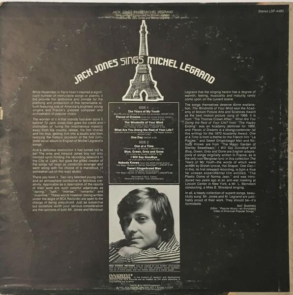 Jack Jones ~ Sings Michel Legrand (Vinyl) - Djungel & Jazz