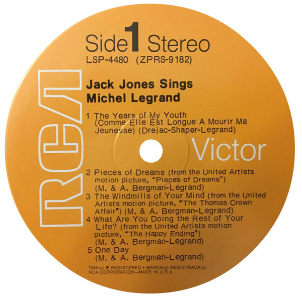Jack Jones ~ Sings Michel Legrand (Vinyl) - Djungel & Jazz