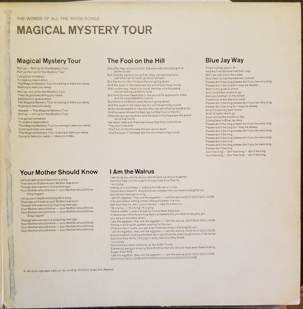 The Beatles : Magical Mystery Tour (LP, Album, Jac)